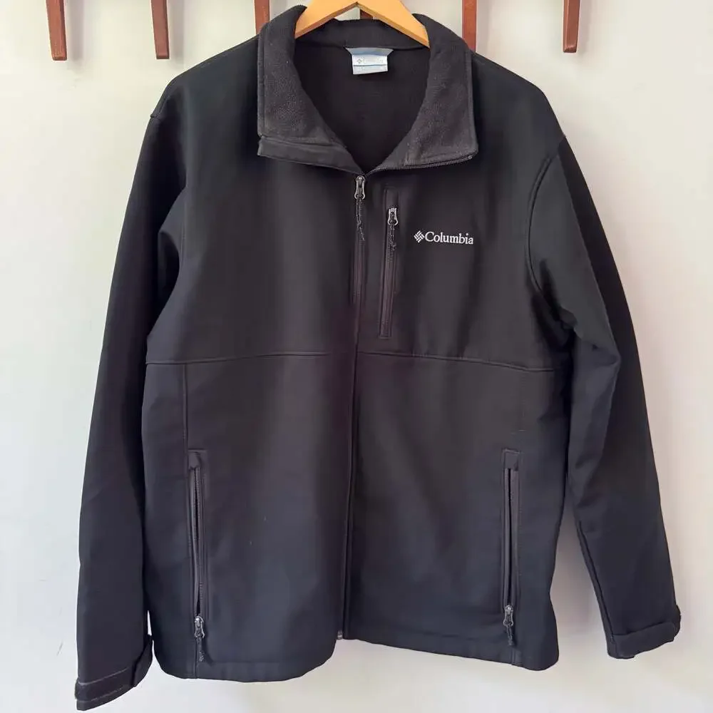 Columbia Mens Water-Resistant Black Softshell Jacket Size XL
